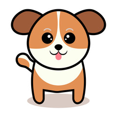 Cartoon Dog is Having Fun