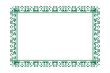 green frame with pattern