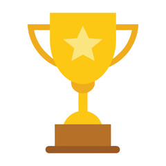 Golden trophy cup with a star vector illustration on a white background