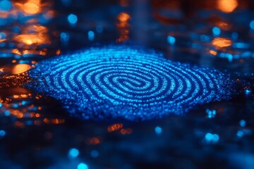 Fingerprint powder on glass surface