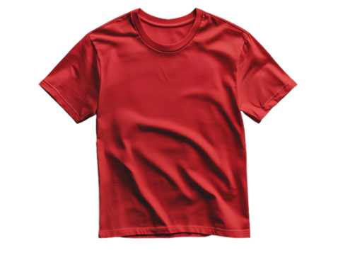 blank red t shirt isolated on transparent background