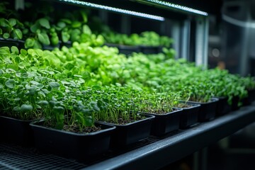 Indoor microgreen garden setup for home cultivation