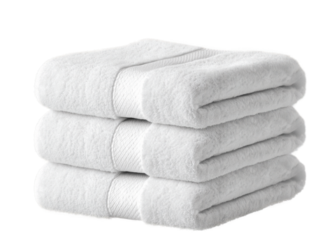 stack of towels isolated on transparent background