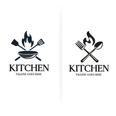 kithcen set Logo vector illustration template design  