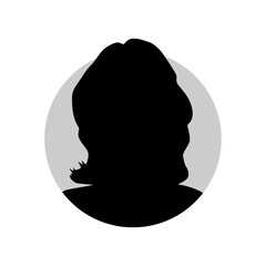 Vector flat illustration in black color. Icons of man and woman. Avatar, user profile, person icon, profile picture. Suitable for social media profiles, icons, screensavers and as a template.