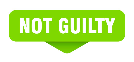 not guilty sticker. not guilty sign on transparent background