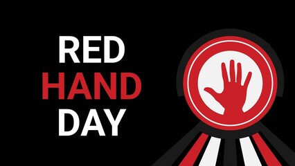 Red Hand Day web banner design illustration 