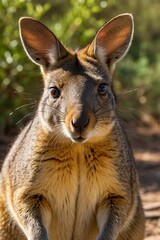 Fototapeta premium there is a close up of a kangaroo standing on its hind legs