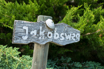 Sign, signpost of  Way of St. James