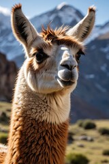 Obraz premium there is a llama that is standing in the grass
