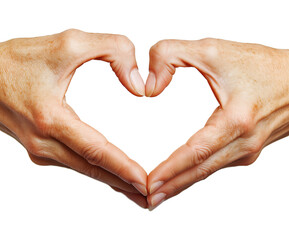 Obraz premium Heart Shape Formed with Male Hands - Love, Healthcare and Fitness Theme - PNG cutout on transparent background