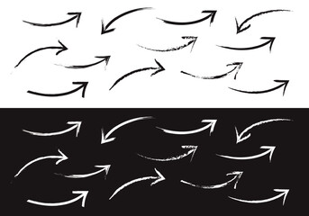 Set of grunge arrows vector