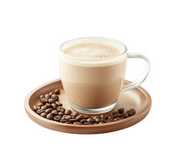 Obraz premium A cup of hot coffee isolated on transparent background 