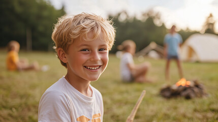 Summer Camp Leader Engaging Kids in Outdoor Activities