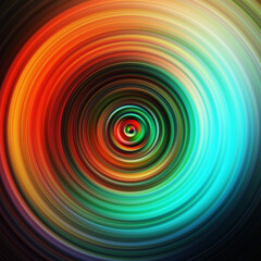 Obraz premium Colorful radial motion effect. Abstract rounded background. Color curves and sphere. Multi color gradient rings and circles wallpaper. Colored texture backdrop and banner.
