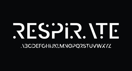 Respirate, Modern Bold Font. Regular Italic Number Typography urban style alphabet fonts for fashion, sport, technology, digital, movie, logo design, vector illustration
