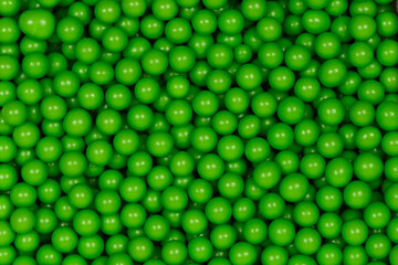 Vibrant Green Sugar Sprinkles Background: Macro Photography of Decorative Candy Pearls Used for Cake Decoration and Confectionery Garnish