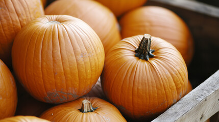 Harvesting Pumpkins on Farm for Halloween Season