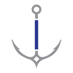 Initial Letter I Anchor Logo Design Concept For Boat, Ship, Yacht, Nautical Transport Symbol