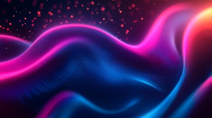 Obraz premium Abstract Glowing Wave Background with Blue Pink and Red Colors