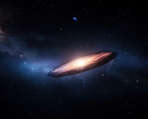 Obraz premium Stunning Cosmic View of a Spiral Galaxy in Deep Space with Stars