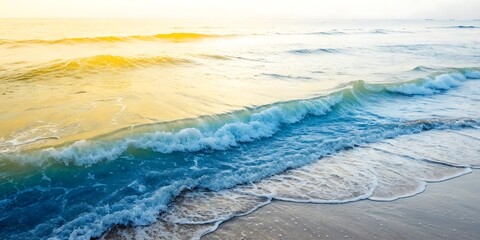 abstract yellow blue gradient smooth wave isolated on white background