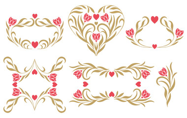 Collection of delicate floral frames