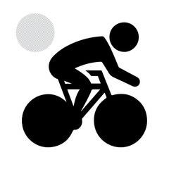 vector illustration of icon of a person riding a bicycle