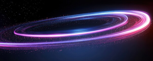 Colorful Swirling Light Trails in Dark Background for Creative Use