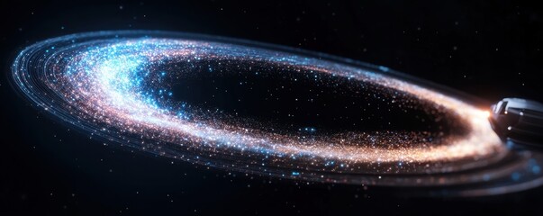 Fototapeta premium Stellar Rings of Cosmic Dust and Light in Deep Space Environment