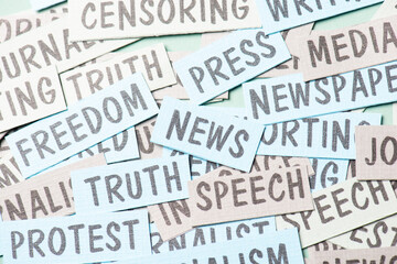 World press freedom day, censorship, free speech and journalism, censored media, discrimination of...