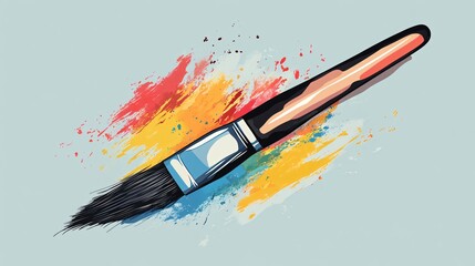 Obraz premium Professional Color Paintbrush Painter Tool Vector Illustration for Designers and Artists