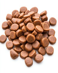 Pet food industry , pet business growth Healthy pet food for dogs and cats. Isolate on white image for advertising