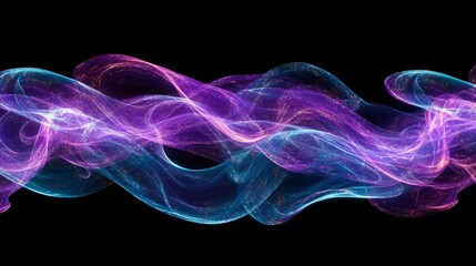 Abstract Purple and Blue Glowing Wave Background