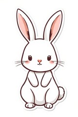 Fototapeta premium cartoon rabbit sitting on its hind legs with a white background