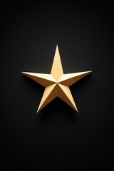 Obraz premium a close up of a gold star on a black background