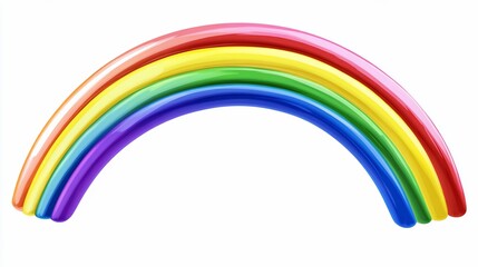 Colorful rainbow arc, vibrant, isolated, white background, playful design element
