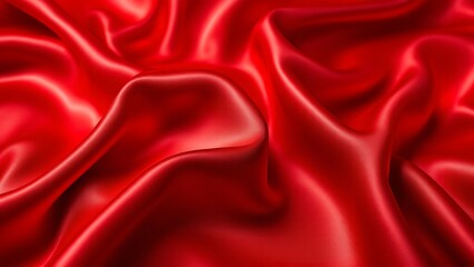 Obraz premium Red silk satin background. Beautiful soft wavy folds on smooth shiny fabric. Anniversary, Christmas, wedding, valentine, event, celebration concept. Red luxury background with copy space for design.