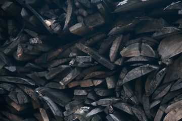 Storage of an old board. Horizontal photo. Structure