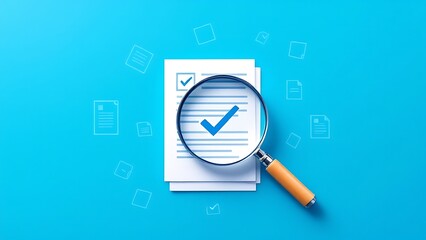 Document Review and Quality Control Concept. Document with a checkmark, quality assurance, and process control. auditing, compliance, verification, data inspection, and business workflow management.