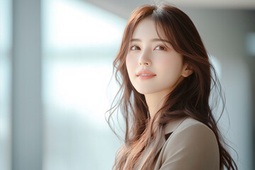 働く女性のポートレート。ビジネス素材。