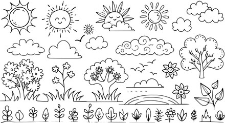 Tree line icon. Naturally beautiful symbol, wooden trunk and outline branches for map t-shirt pattern design