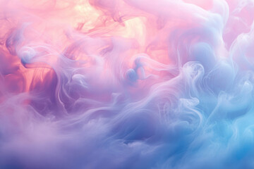 Obraz premium Abstract pastel colored swirls of smoke or ink in water, creating a dreamy ethereal effect.