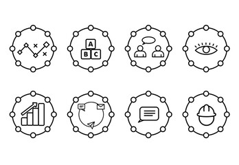 networking icon set, business icon set, strategy icon set