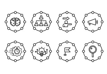 networking icon set, business icon set, strategy icon set
