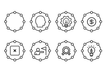 networking icon set, business icon set, strategy icon set