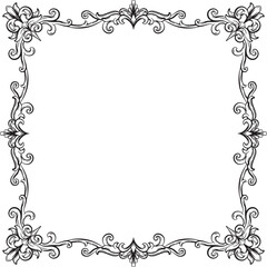 Border Vintage Ornament Floral Wedding Simple