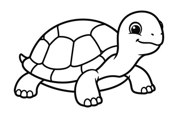 Turtle line art silhouette vector.