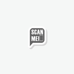 Scan me phone icon sticker isolated on gray background