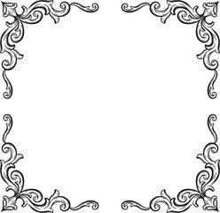 Border Vintage Ornament Floral Wedding Simple